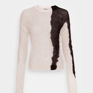 ASOS Color block Sheer Sweater Black and Offt white c